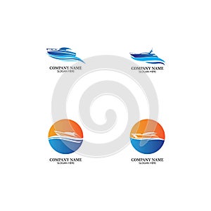 Speed Boat Logo, Logo collection set, Concept design, Symbol, Icon