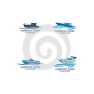 Speed Boat Logo, Logo collection set, Concept design, Symbol, Icon