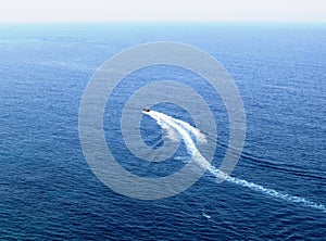 Speed boat and ocean view