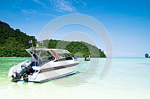 Speed boat in sea