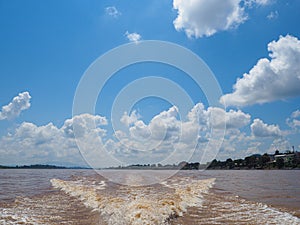 Speed boat trip on the Mekong river in Chiang sean, Thailand