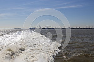 A speed boat trip to Helgoland and the city of Cuxhaven in Germany can be seen in the background