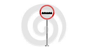 Speed breaker sign, Speed bump road caution