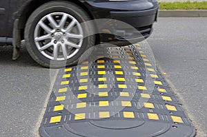 Speed bump on a road