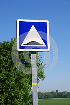 Speed bump sign in France, Europe