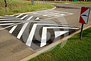 Speed bump at stop street