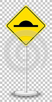 Speed bump traffic sign isolated on transparent background