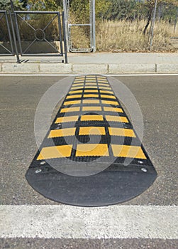 Speed bumps installed at urban area