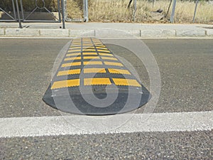 Speed bumps installed at urban area