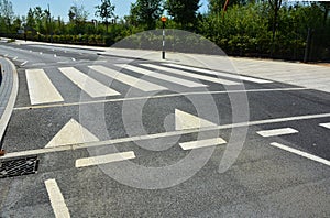 Speed bumps and road markings at Zebra Crossing point