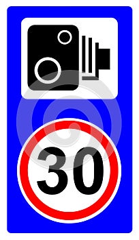 Speed camera enforcing 30mph speed limit