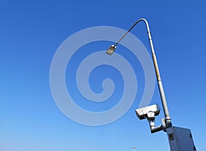Speed camera on light pole