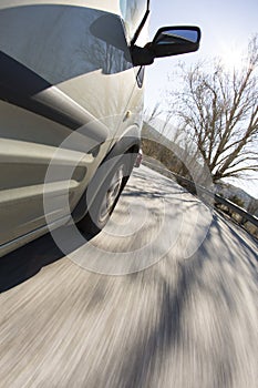 Speed car on highway