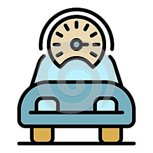 Speed car icon color outline vector