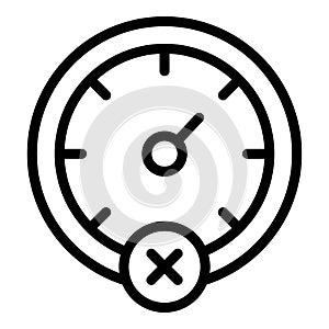 Speed car limit icon, outline style