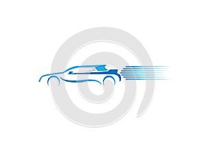 Speed car racing and auto rental for logo design illustration