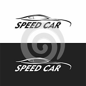 Speed Car Simple Line Logo