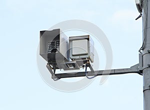 Speed control camera on a pole
