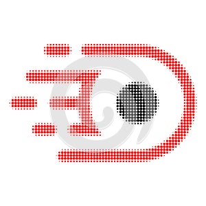 Speed Core Halftone Dotted Icon with Fast Rush Effect