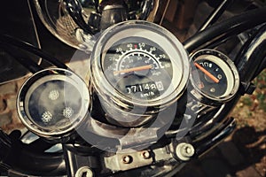 Speed counter of vintage motorcycle