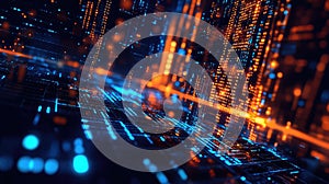 speed flashing data cluster in a high tech style