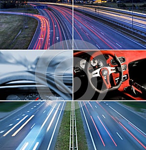 Speed highway collage