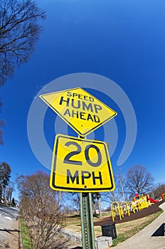Speed Hump Ahead Sign photo