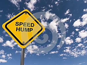 Speed hump ahead traffic sign