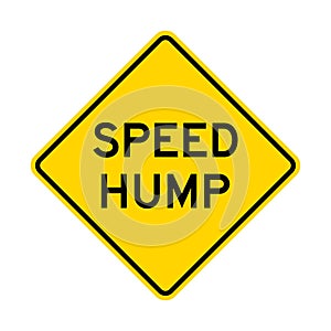 Speed hump road sign
