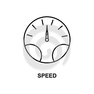 speed icon. Element of simple web icon with name for mobile concept and web apps. Thin line speed icon can be used for web and