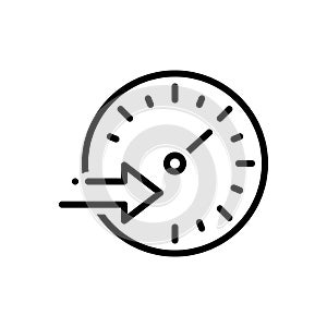 Black line icon for Speed, rate and tempo