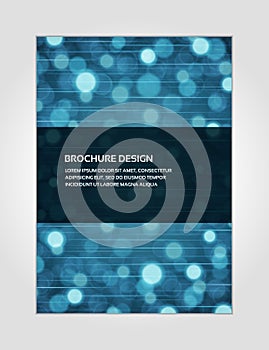Speed illuminated particles flow blue gray gradient cyberspace brochure design template vector