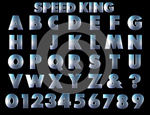 Speed king a fast and furious alphabet  3D Illustration