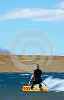 Speed kiter in motion