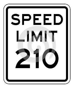 Speed Limit 210 Sign