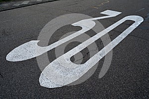 Speed limit 30 kilometers per hour on the asphalt road