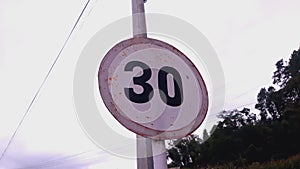 Speed limit 30 Road street sign