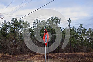 Speed limit 45 highway sign in rural Georgia