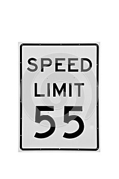 speed limit 55 mph isolated