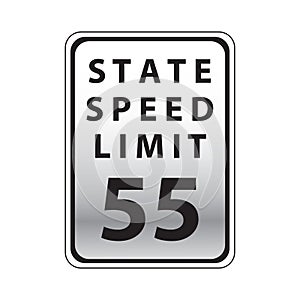 speed limit 55 road sign. Vector illustration decorative design