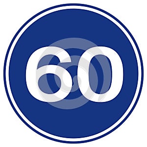 Speed Limit 60 Traffic Sign,Vector Illustration, Isolate On White Background Label. EPS10