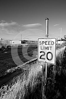 Speed limit in abandoned town