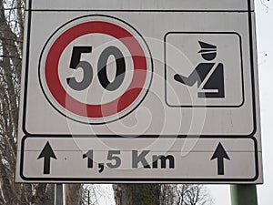 Speed limit check sign
