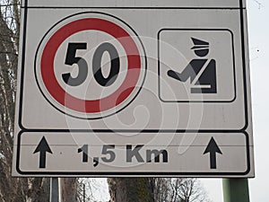 Speed limit check sign