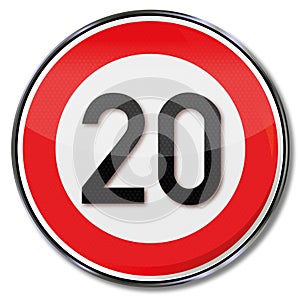 Speed limit 20 kilometers per hour