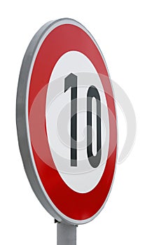 Speed limit road sign