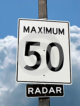 Speed limit sign photo