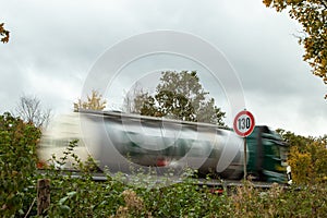 speed limit sign 130 at autobahn, highway Germany