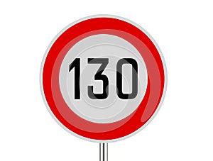 Speed limit sign 130 km