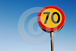 Speed limit sign 70